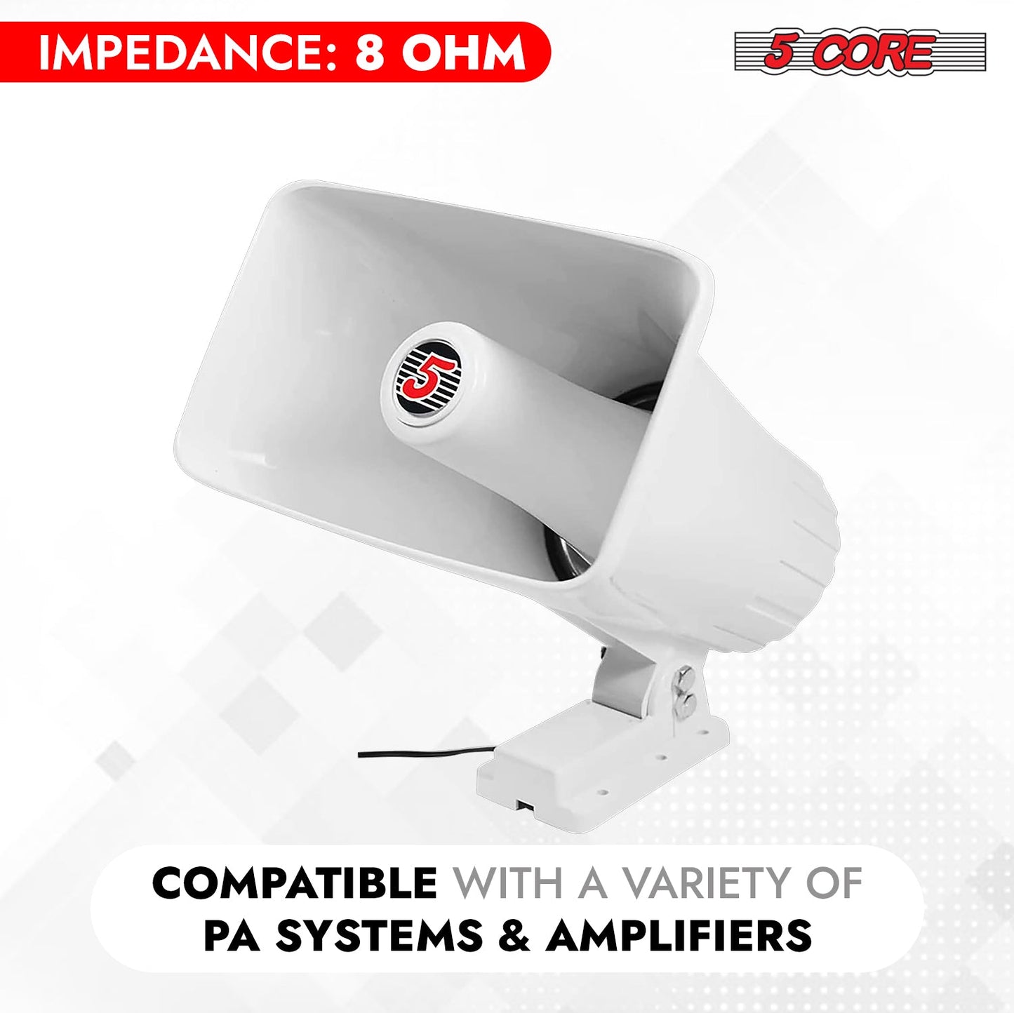 5Core Indoor Outdoor PA Horn Speaker 8 x 5 Inch Loud PA System 8 Ohm 65W Loud Siren Audio-2