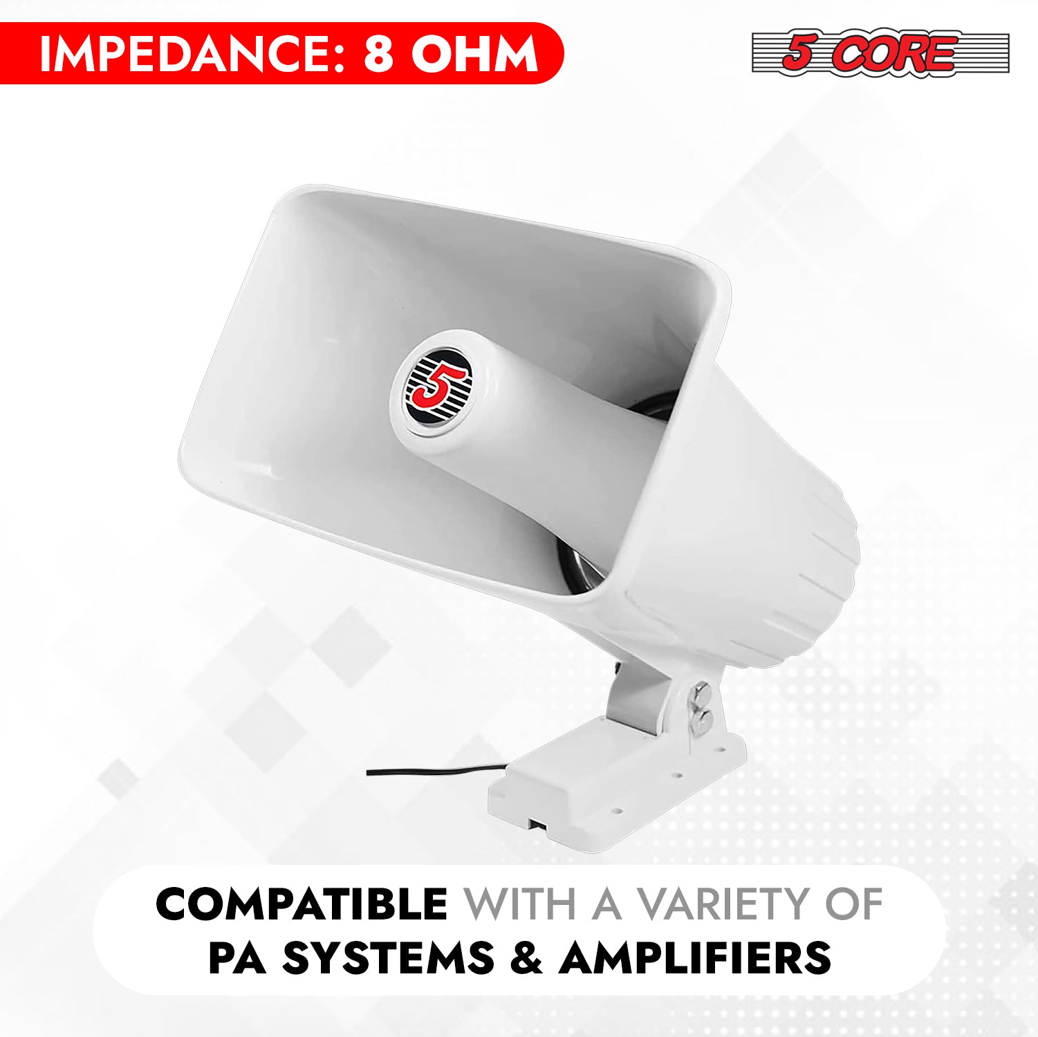 5Core Indoor Outdoor PA Horn Speaker 8 x 5 Inch Loud PA System 8 Ohm 65W Loud Siren Audio-2